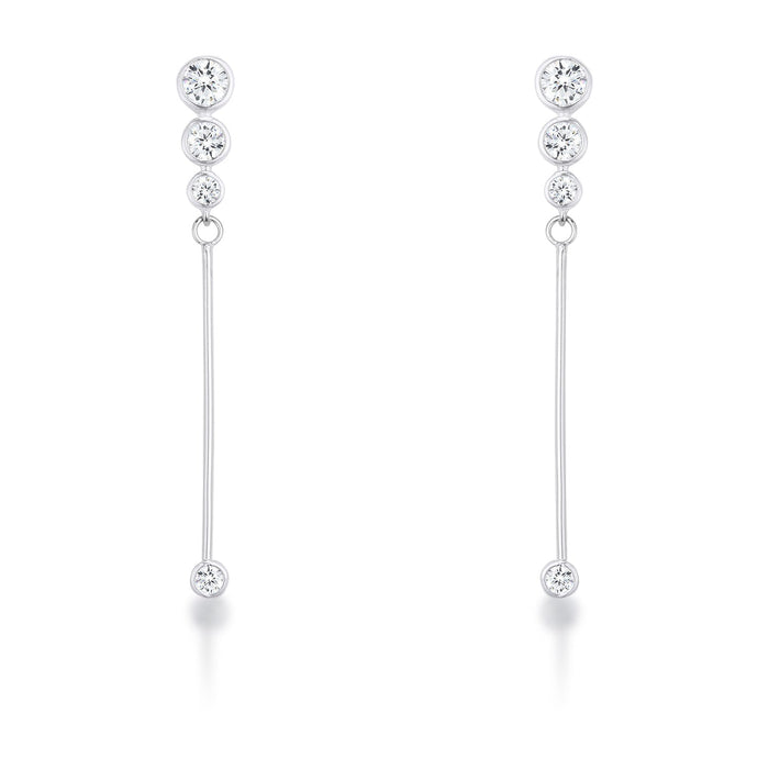 Avera 1.2Ct Graduated Plated Drop Cubic Zirconia Earrings by Avera Group