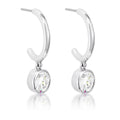 Avera 7mm Cz Plated Drop Hooplet Earrings in Silver by Avera Group