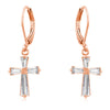 CZ Cross Drop Earrings