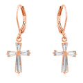 CZ Cross Drop Earrings by Avera Group