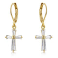 CZ Cross Drop Earrings by Avera Group