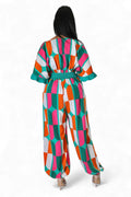 Print V-neck Jumpsuit {Oversized} by The House of Stylez