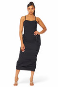 Erin Cargo Pocket Ruched Nylon Tank Dress by The House of Stylez