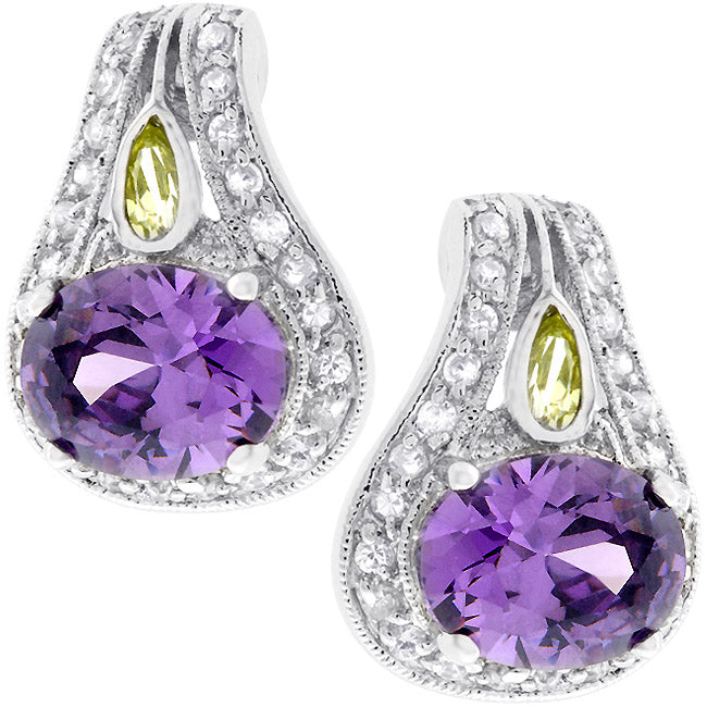 Majestic Amethyst Cubic Zirconia Earrings by Avera Group