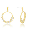 Graduated Cubic Zirconia Circle Earrings by Avera Group