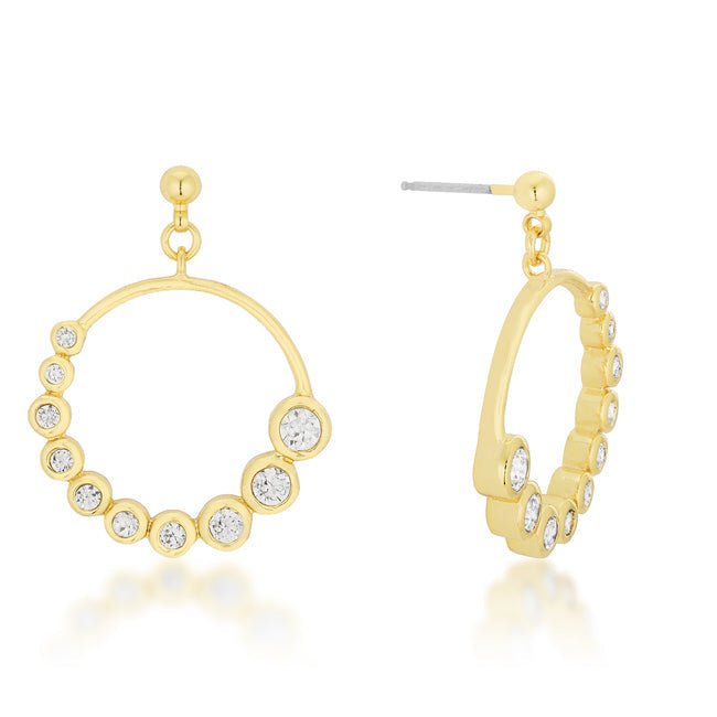 Graduated Cubic Zirconia Circle Earrings by Avera Group