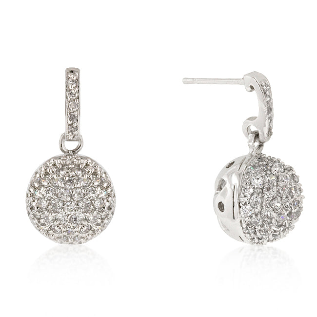 CZ Ball Dangle Earrings by Avera Group