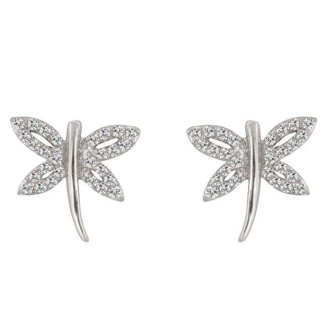 Cubic Zirconia Dragonfly Earrings by Avera Group