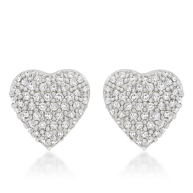 Special Pave Heart Earrings by Avera Group