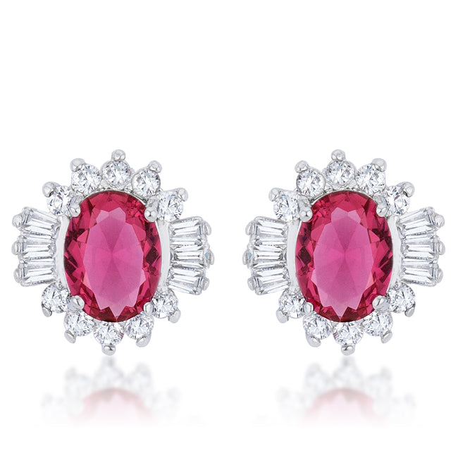 Chrisalee 3.3ct CZ Classic Stud Earrings in Pink by Avera Group