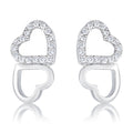 Avera Melded Hearts and Cubic Zirconia Stud Earrings by Avera Group
