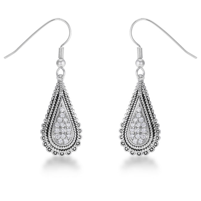 .45 Ct Tear Drop Earrings with CZ by Avera Group