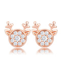 CZ Reindeer Earrings by Avera Group