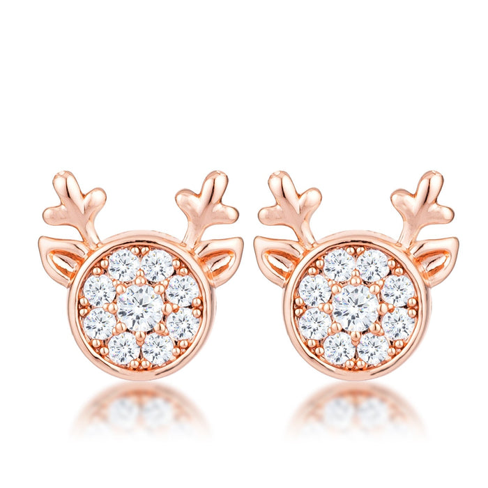 CZ Reindeer Earrings by Avera Group