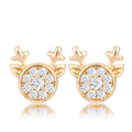 CZ Reindeer Earrings by Avera Group
