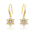 Avera Dainty Snowflake Drop Earrings in Polished Gold by Avera Group