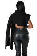 Turtleneck Cropped Cape Sweater by The House of Stylez