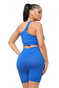 Cut Out One Shoulder Strap Top and Shorts Set by The House of Stylez