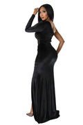 One Shoulder Velvet Cocktail Dress by The House of Stylez