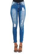 {E750} Skinny Distressed Jeans w/ ankle zipper by The House of Stylez