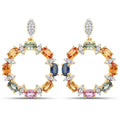 4.12 Carat Genuine Multi Sapphire .925 Sterling Silver Earrings by Bids.com