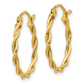 14k Yellow Gold Twisted Hoop Earrings by Fine Color Jewels