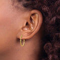 14k Yellow Gold Twisted Hoop Earrings by Fine Color Jewels