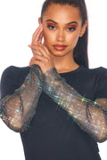 Jeweled Long Sleeve Bodysuit by The House of Stylez