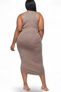 Curvy Split Neck Tank Dress {BD2173X} by The House of Stylez