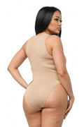Seamless Solid Scoop Neck Basic Tank Bodysuit by The House of Stylez