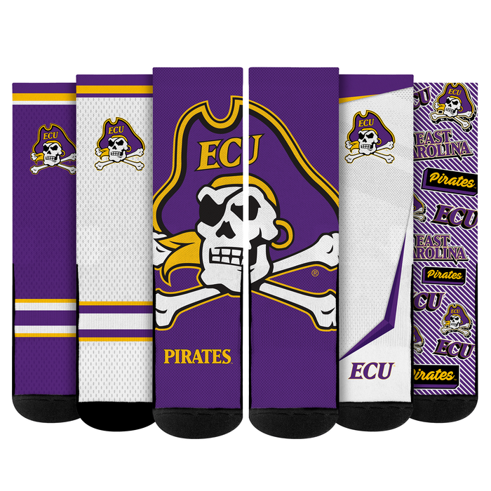 ECU Pirates - Super Fan Bundle 5-Pack by Rock 'Em Socks