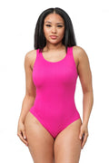 Seamless Solid Scoop Neck Basic Tank Bodysuit by The House of Stylez