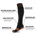 6-Pairs: Unisex Copper-Infused Knee High Compression Socks by DailySale