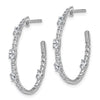 14K White Gold Lab Diamond J Hoop Earrings