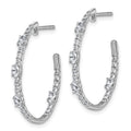 14K White Gold Lab Diamond J Hoop Earrings by Fine Color Jewels