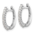 14K White Gold Lab Grown Diamond Hinged Hoop Earrings by Fine Color Jewels