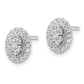 14K White Gold Lab Diamond Halo Stud Earrings by Fine Color Jewels