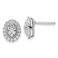 14K White Gold Lab Diamond Halo Stud Earrings by Fine Color Jewels