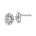 14K White Gold Lab Diamond Halo Stud Earrings by Fine Color Jewels