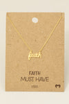 Handwritten Faith Pendant Necklace