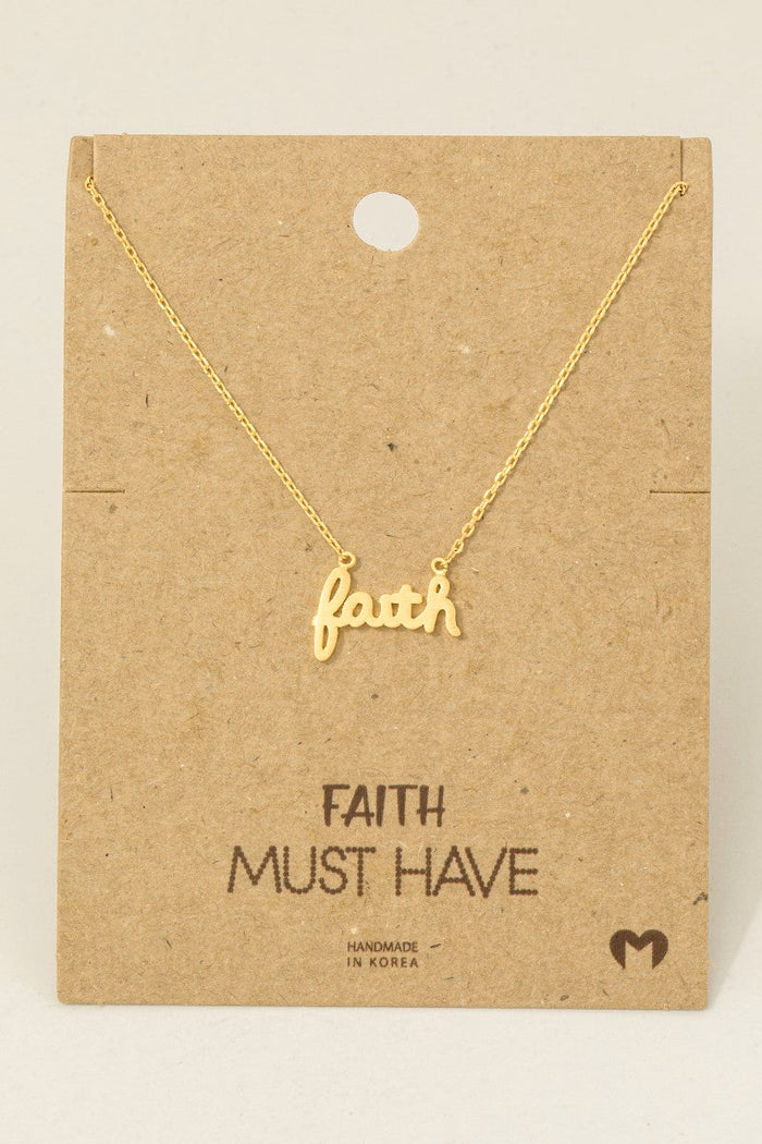 Handwritten Faith Pendant Necklace by Boutique 23