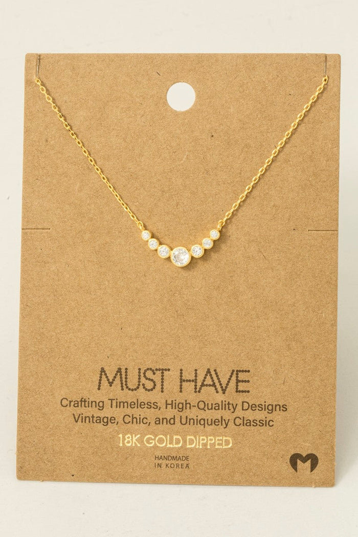 Elegant Jewel Link Charm Necklace: Gold by Boutique 23