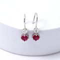 Lab Grown Ruby Round Dangle Drop Earrings by Fine Color Jewels