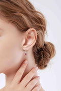 Lab Grown Ruby Round Dangle Drop Earrings by Fine Color Jewels