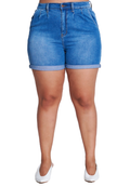 {{ES1652}} Curvy Cuffed Shorts with side pockets (Short Cuffs can roll down) by The House of Stylez