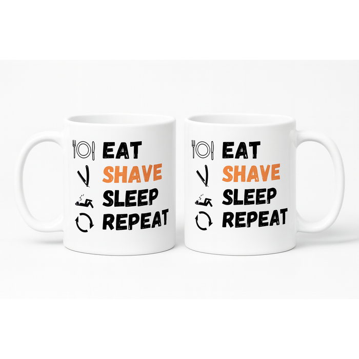 Pasteur Eat Shave Sleep Repeat – Barber Life Ceramic Mug by Pasteur Pharmacy