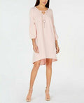 NY Collection Petite Women's Blush Statement-Sleeve Dress, Size Small by Vanessa Jane
