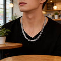 Steeltime Mens Curb Chain Necklace in Sterling Silver 22 Inches by Vanessa Jane