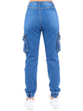 Denim Joggers with Knee Pockets by The House of Stylez