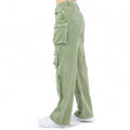 Multi Pockets Denim Wide Leg Cargo Pants-RJH30564 by The House of Stylez